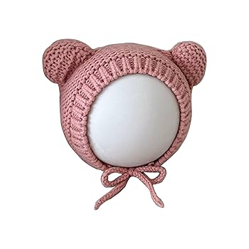 Amazon.co.jp: かわいいクマの耳ベビー帽子子供ニット帽子双耳と